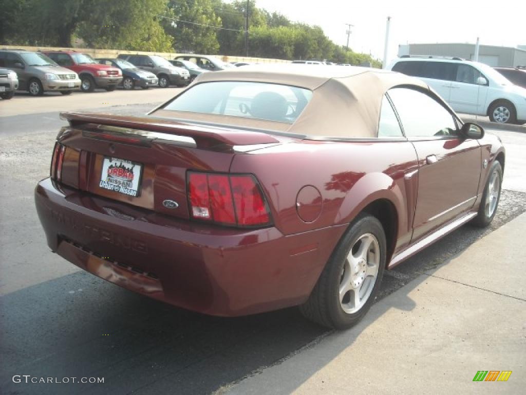 2004 Mustang V6 Convertible - 40th Anniversary Crimson Red Metallic / Medium Parchment photo #4