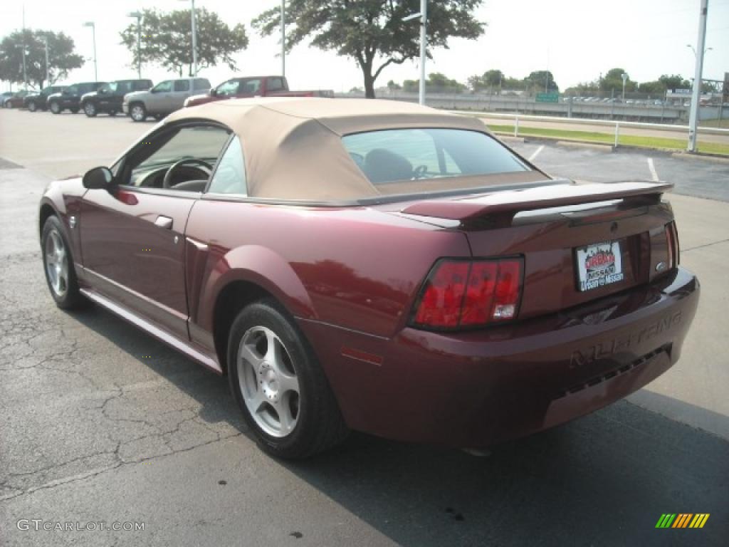 2004 Mustang V6 Convertible - 40th Anniversary Crimson Red Metallic / Medium Parchment photo #6