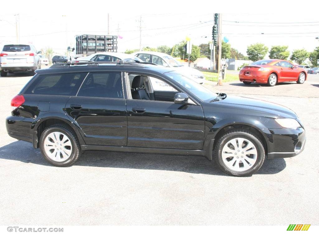 2009 Outback 3.0R Limited Wagon - Obsidian Black Pearl / Off Black photo #3