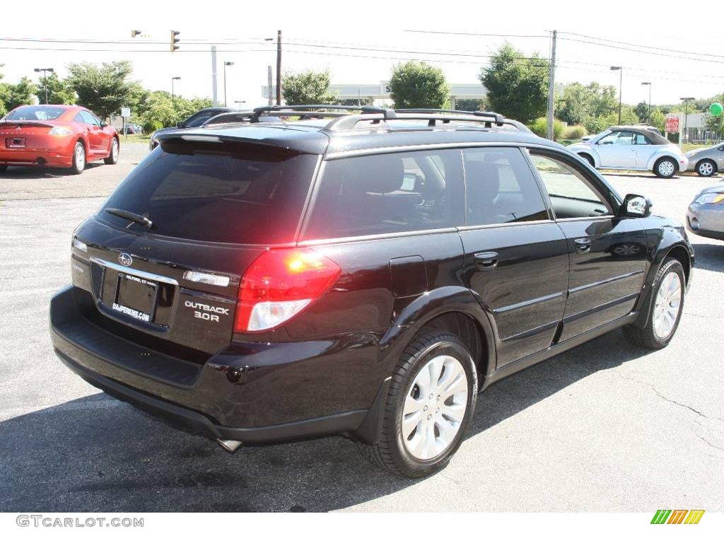 2009 Outback 3.0R Limited Wagon - Obsidian Black Pearl / Off Black photo #4