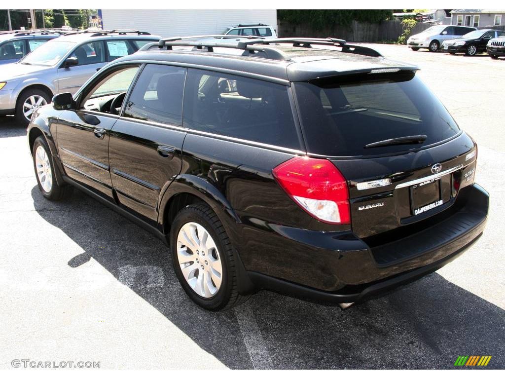 2009 Outback 3.0R Limited Wagon - Obsidian Black Pearl / Off Black photo #7