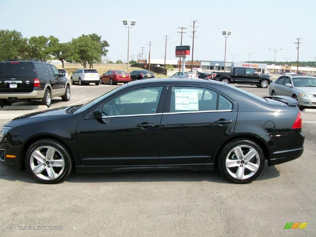 2010 Fusion Sport - Tuxedo Black Metallic / Charcoal Black/Sport Black photo #1