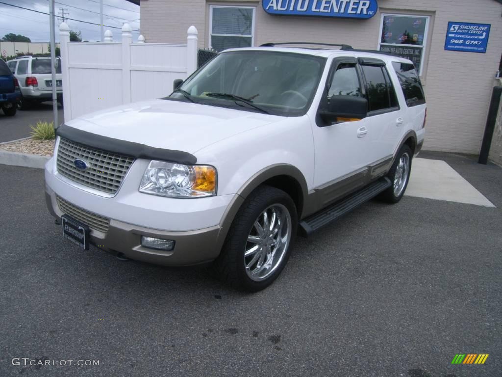 2003 Expedition Eddie Bauer 4x4 - Oxford White / Medium Parchment photo #2
