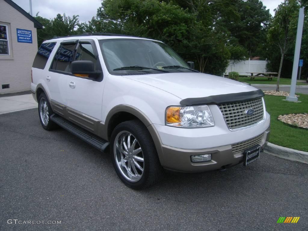 2003 Expedition Eddie Bauer 4x4 - Oxford White / Medium Parchment photo #11