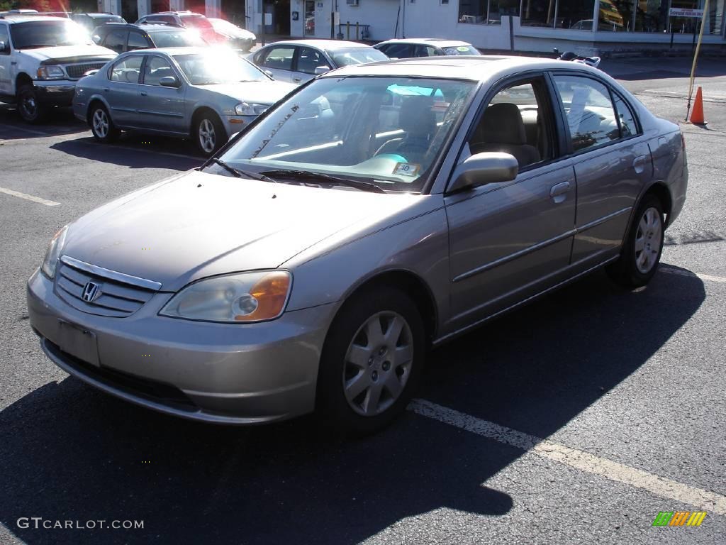 2001 Civic EX Sedan - Titanium Metallic / Beige photo #1