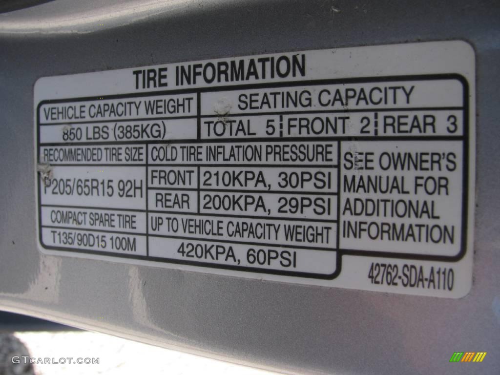 2003 Accord LX Sedan - Satin Silver Metallic / Black photo #18