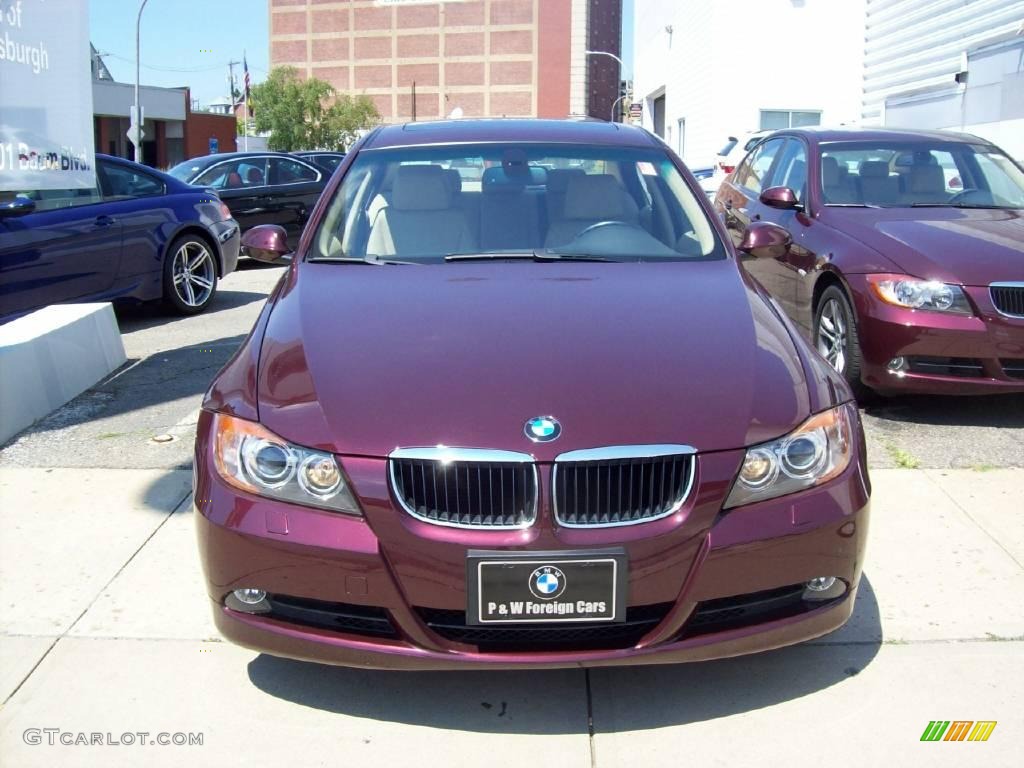 2007 3 Series 328i Sedan - Barbera Red Metallic / Beige photo #2