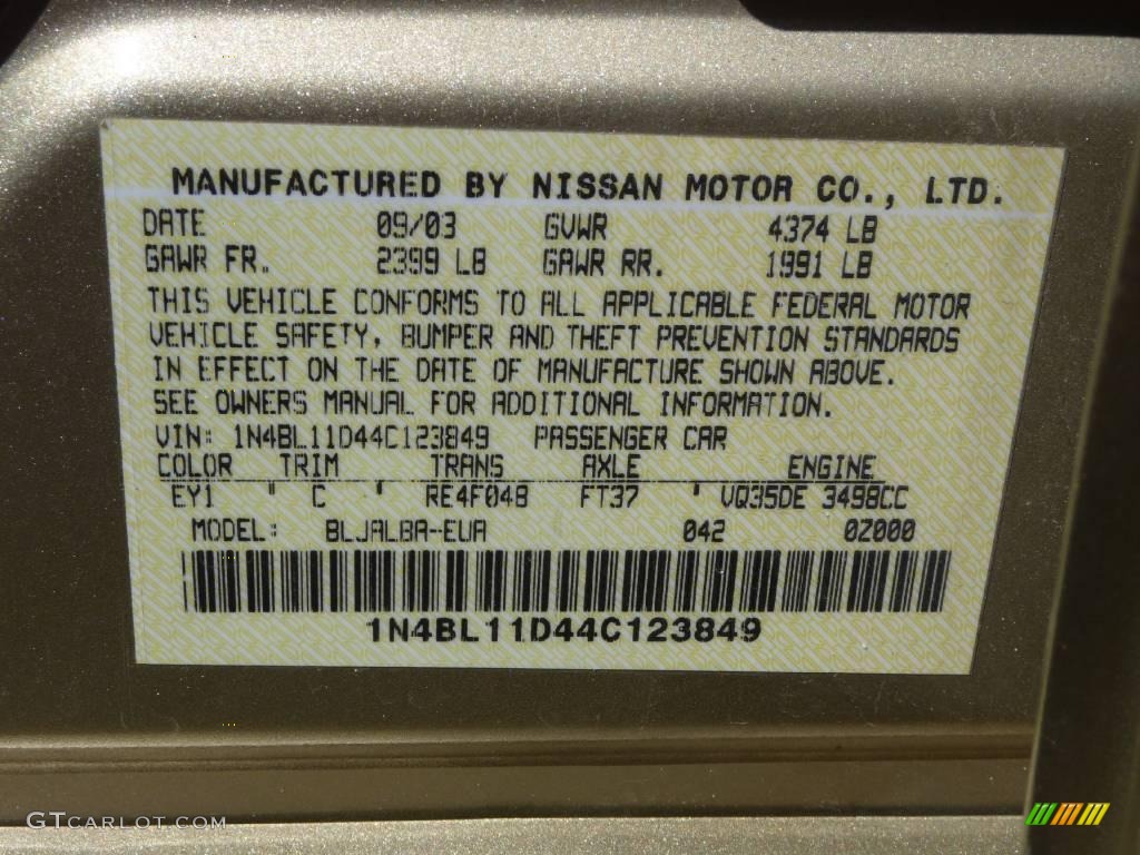2004 Altima 3.5 SE - Velvet Beige / Blond photo #27