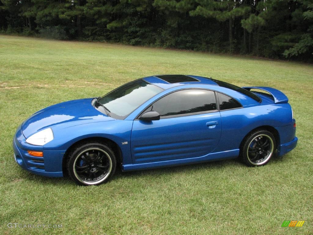 2003 Eclipse GTS Coupe - Flash Blue Pearl / Sand Blast photo #1