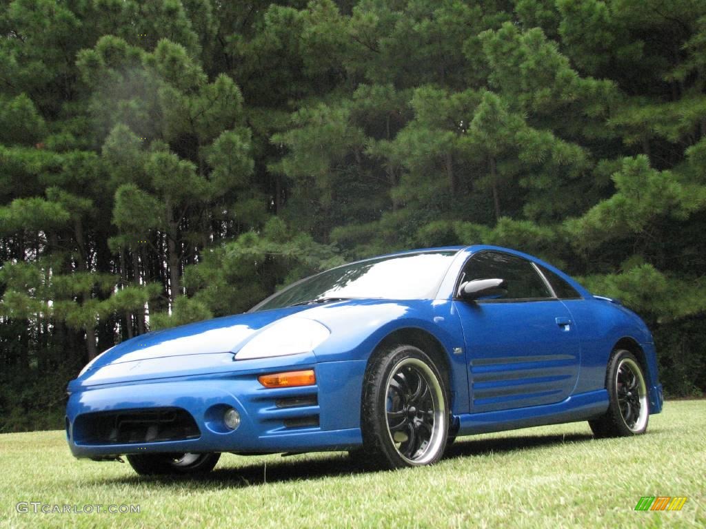 2003 Eclipse GTS Coupe - Flash Blue Pearl / Sand Blast photo #2
