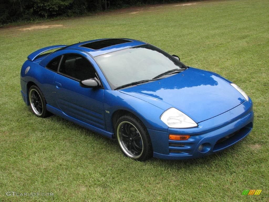 2003 Eclipse GTS Coupe - Flash Blue Pearl / Sand Blast photo #4