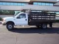 1999 Oxford White Ford F450 Super Duty XL Regular Cab Dually Chassis Stake Truck  photo #3