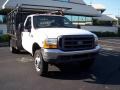 1999 Oxford White Ford F450 Super Duty XL Regular Cab Dually Chassis Stake Truck  photo #13