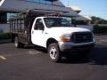1999 Oxford White Ford F450 Super Duty XL Regular Cab Dually Chassis Stake Truck  photo #14
