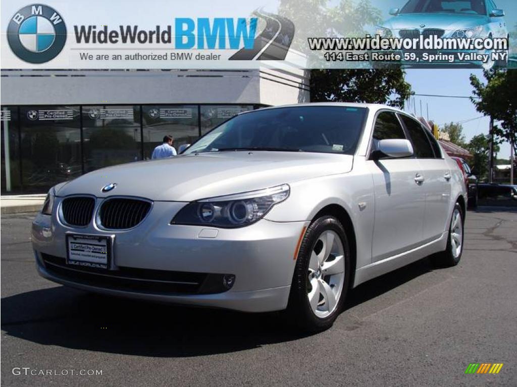 2008 5 Series 528i Sedan - Titanium Silver Metallic / Black photo #1