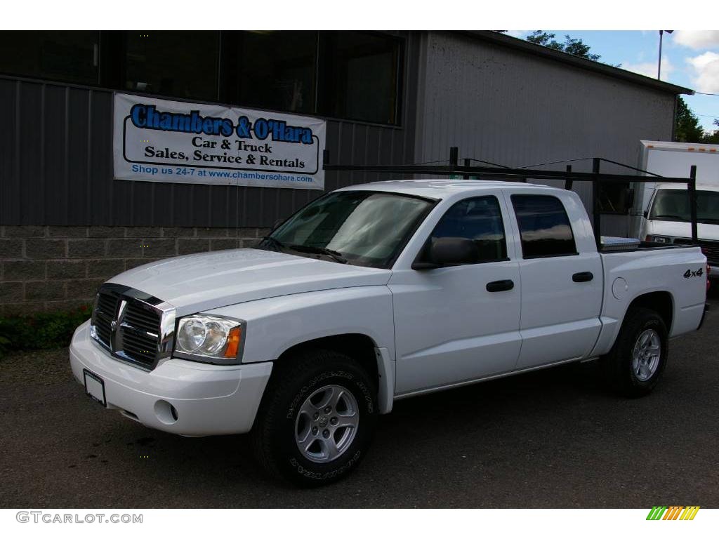 2006 Dakota SLT Quad Cab 4x4 - Bright White / Medium Slate Gray photo #1