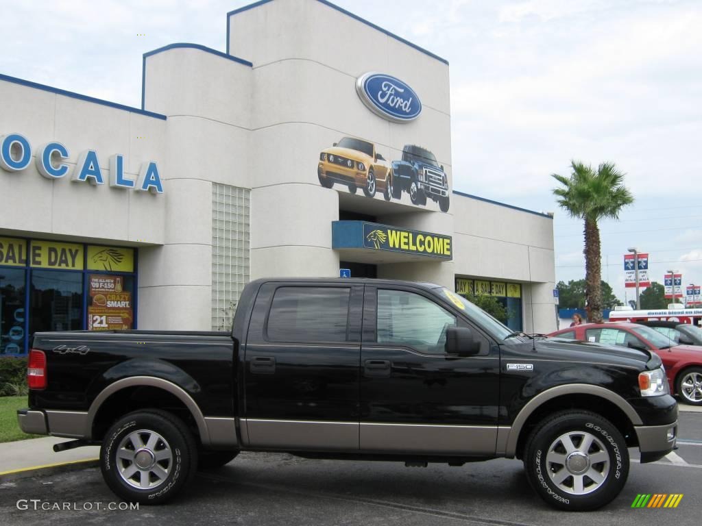 2004 F150 Lariat SuperCrew 4x4 - Black / Tan photo #2