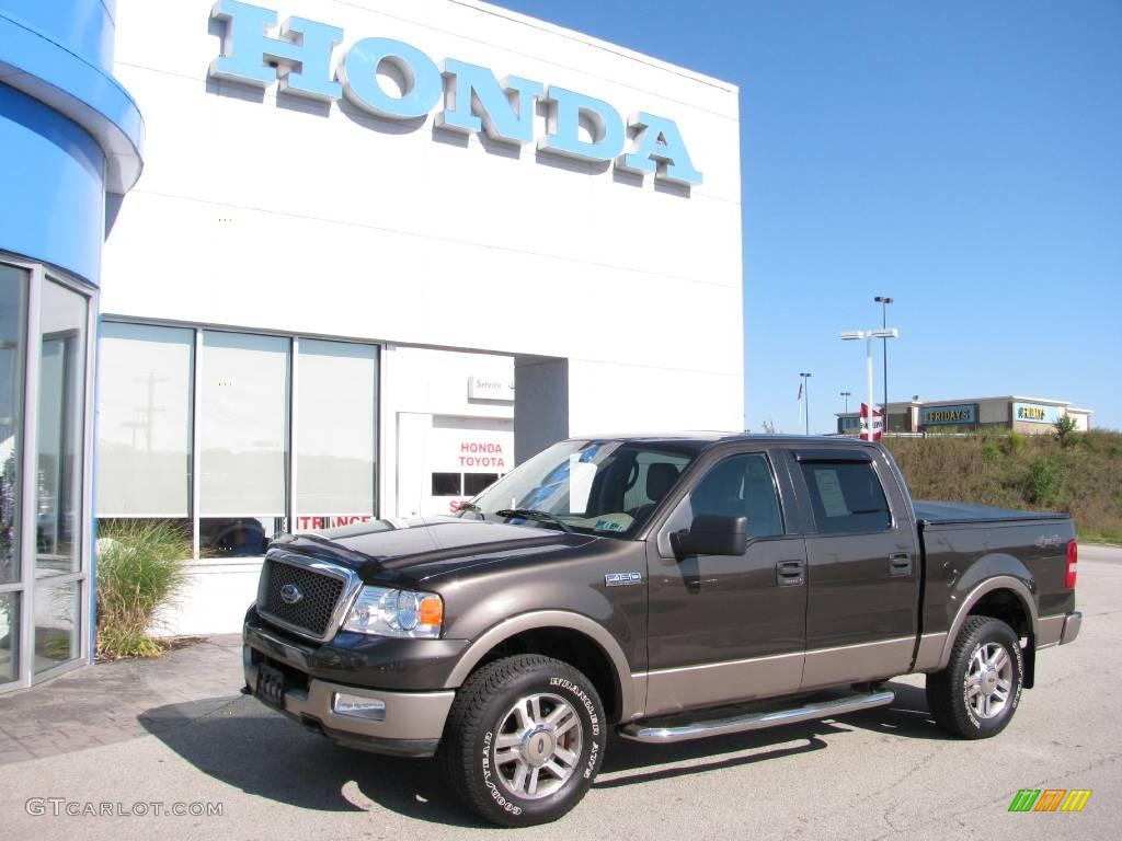 2005 F150 Lariat SuperCrew 4x4 - Dark Stone Metallic / Tan photo #1