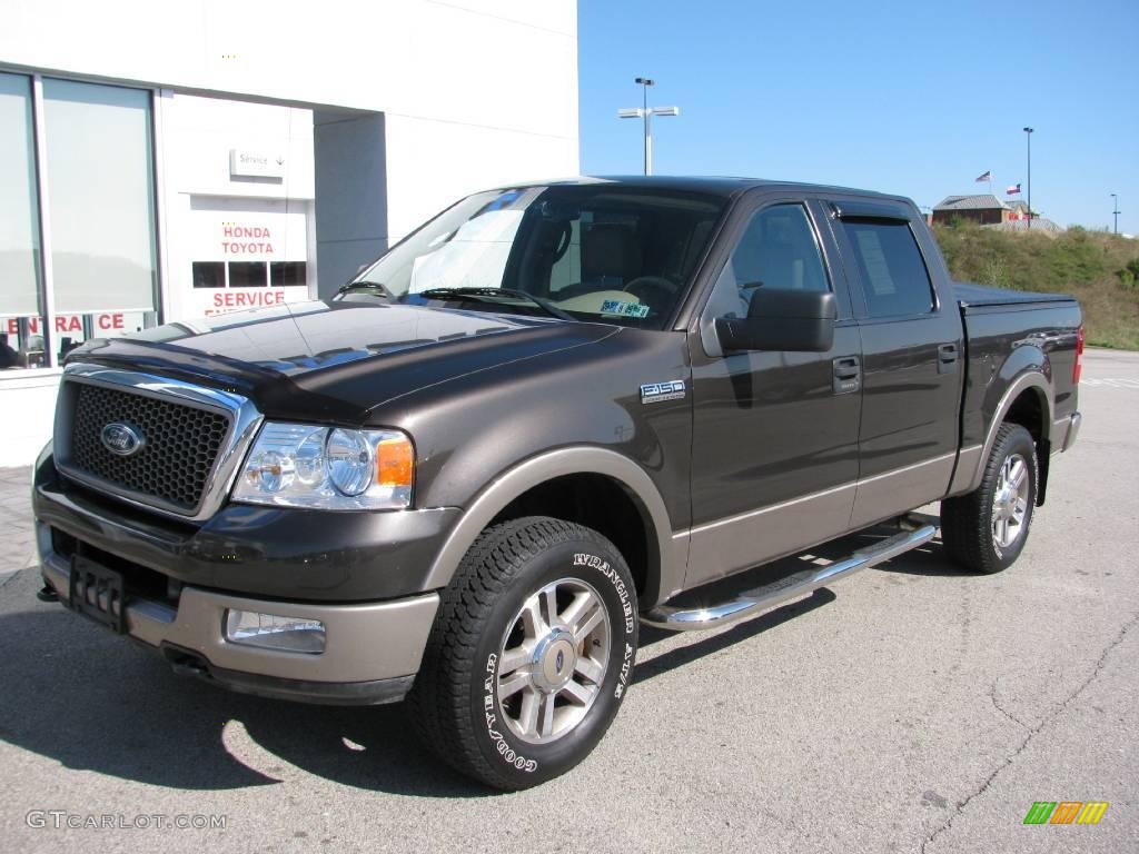 2005 F150 Lariat SuperCrew 4x4 - Dark Stone Metallic / Tan photo #2