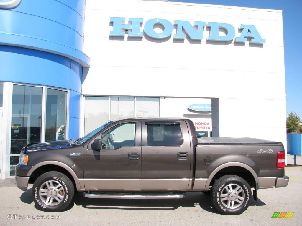 2005 F150 Lariat SuperCrew 4x4 - Dark Stone Metallic / Tan photo #3