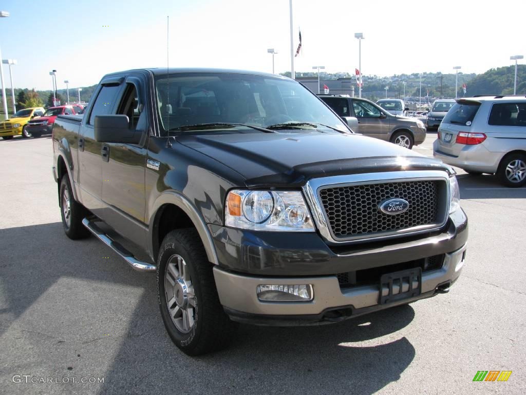 2005 F150 Lariat SuperCrew 4x4 - Dark Stone Metallic / Tan photo #9