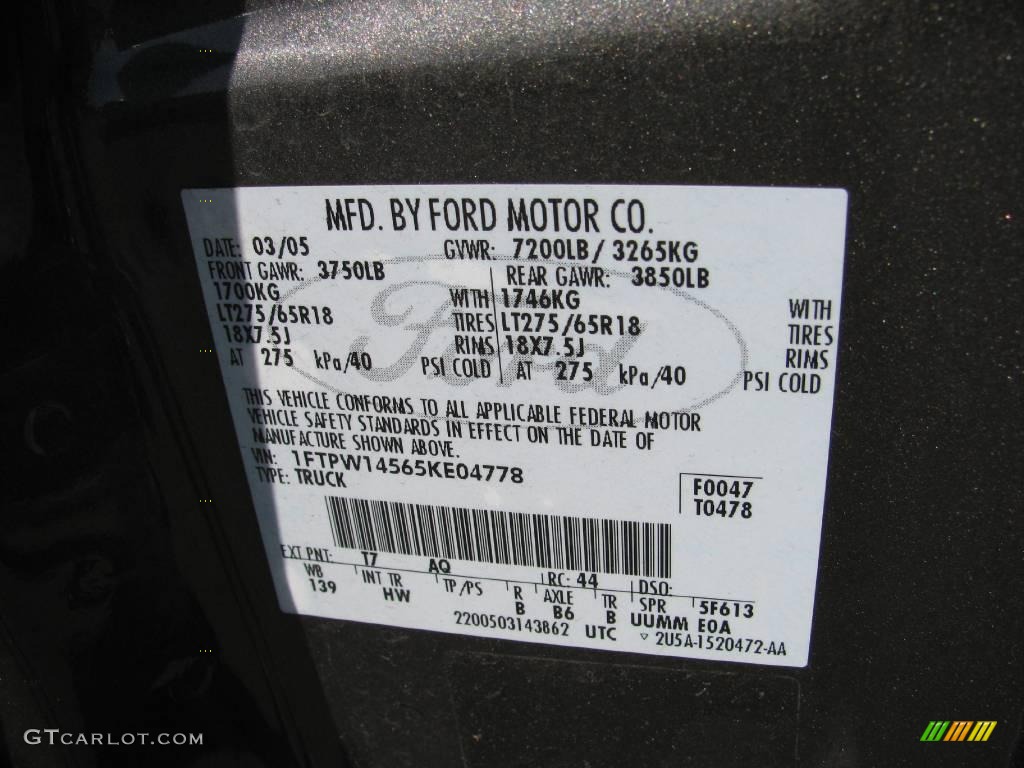 2005 F150 Lariat SuperCrew 4x4 - Dark Stone Metallic / Tan photo #19