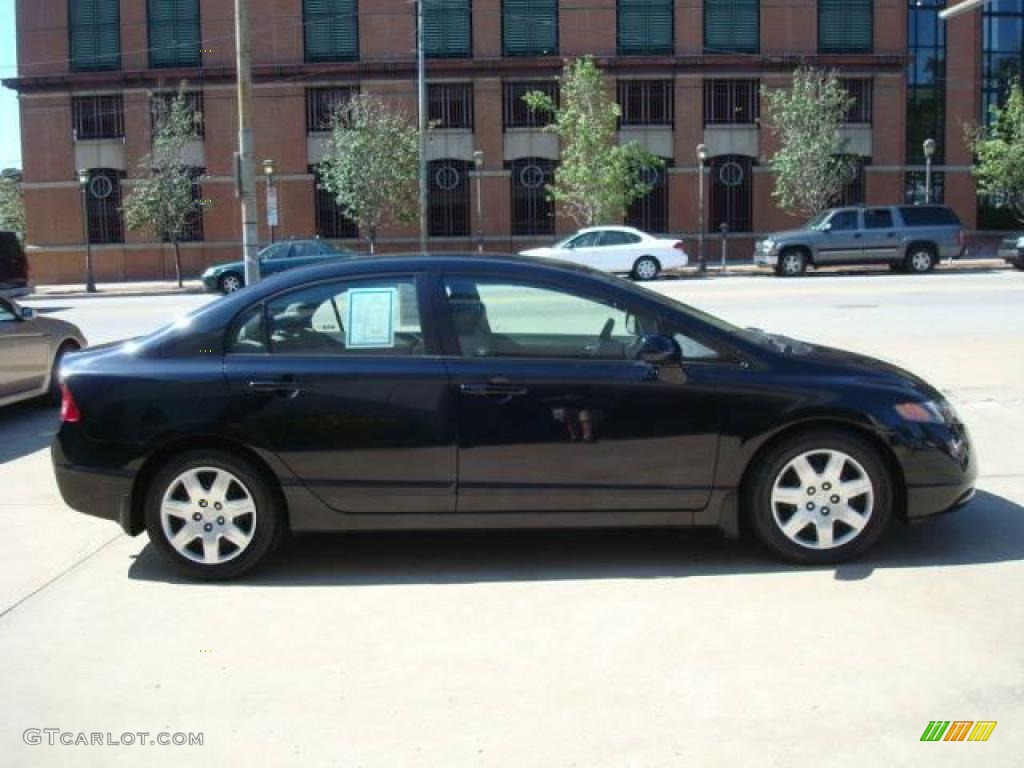 2007 Civic LX Sedan - Nighthawk Black Pearl / Gray photo #5