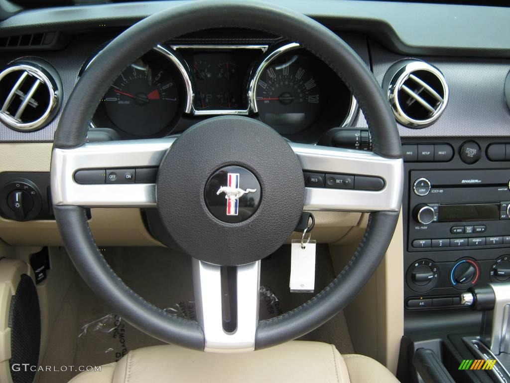 2008 Mustang V6 Premium Convertible - Black / Medium Parchment photo #22