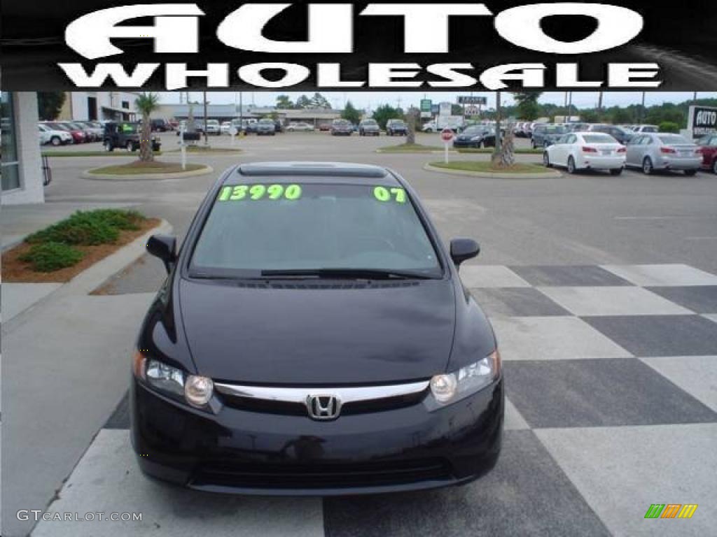 2007 Civic EX Sedan - Nighthawk Black Pearl / Gray photo #2