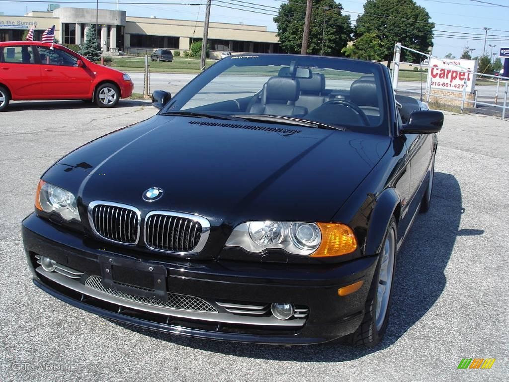 2001 3 Series 330i Convertible - Jet Black / Black photo #2