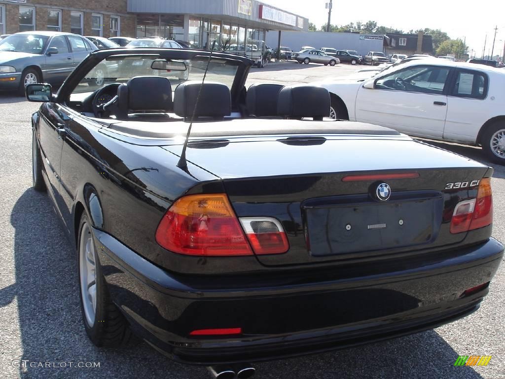 2001 3 Series 330i Convertible - Jet Black / Black photo #8