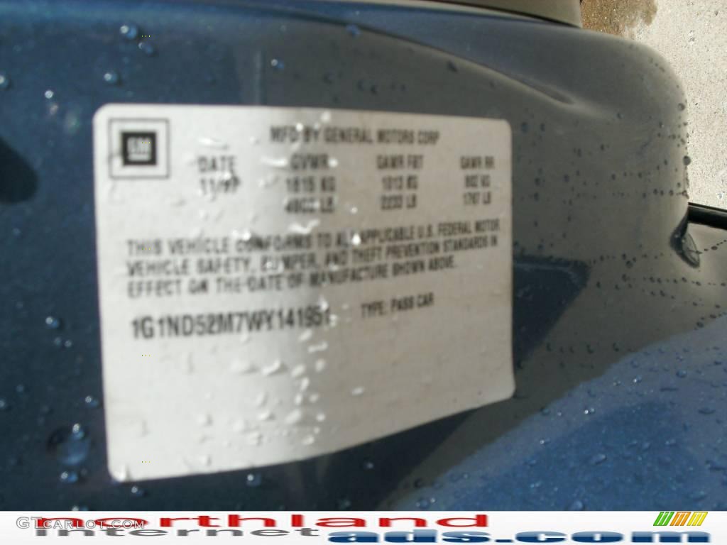 1998 Malibu Sedan - Medium Opal Blue Metallic / Neutral photo #9
