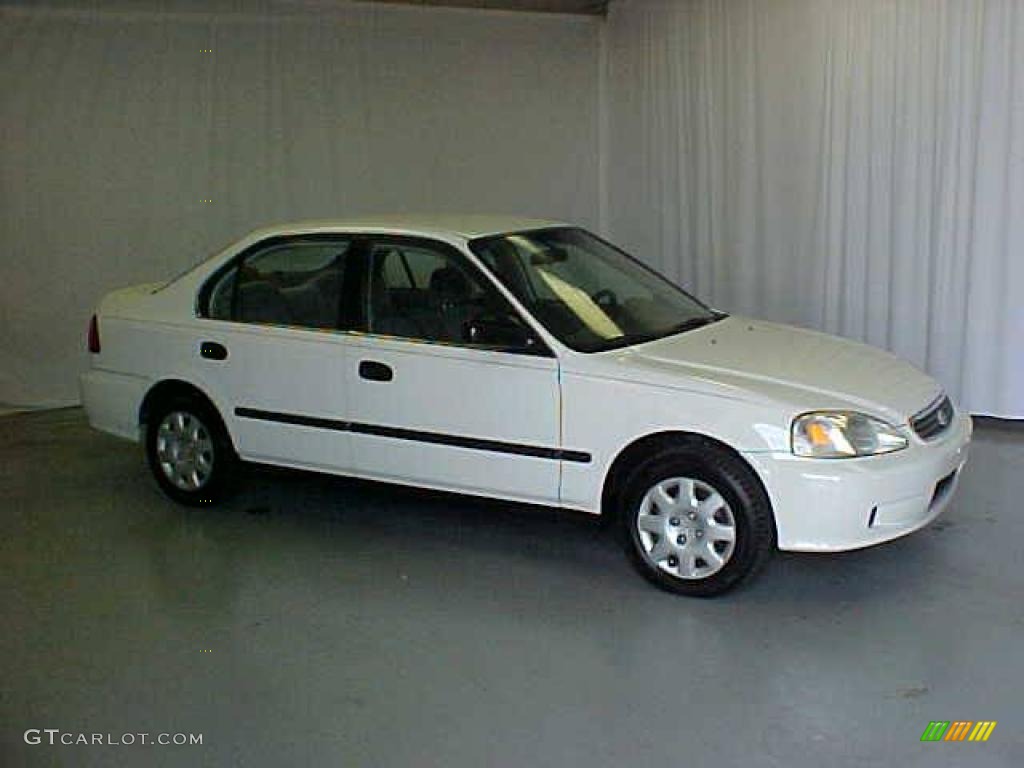 2000 Civic LX Sedan - Taffeta White / Dark Gray photo #1