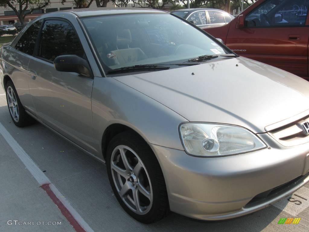 2003 Civic LX Coupe - Shoreline Mist Metallic / Ivory photo #1