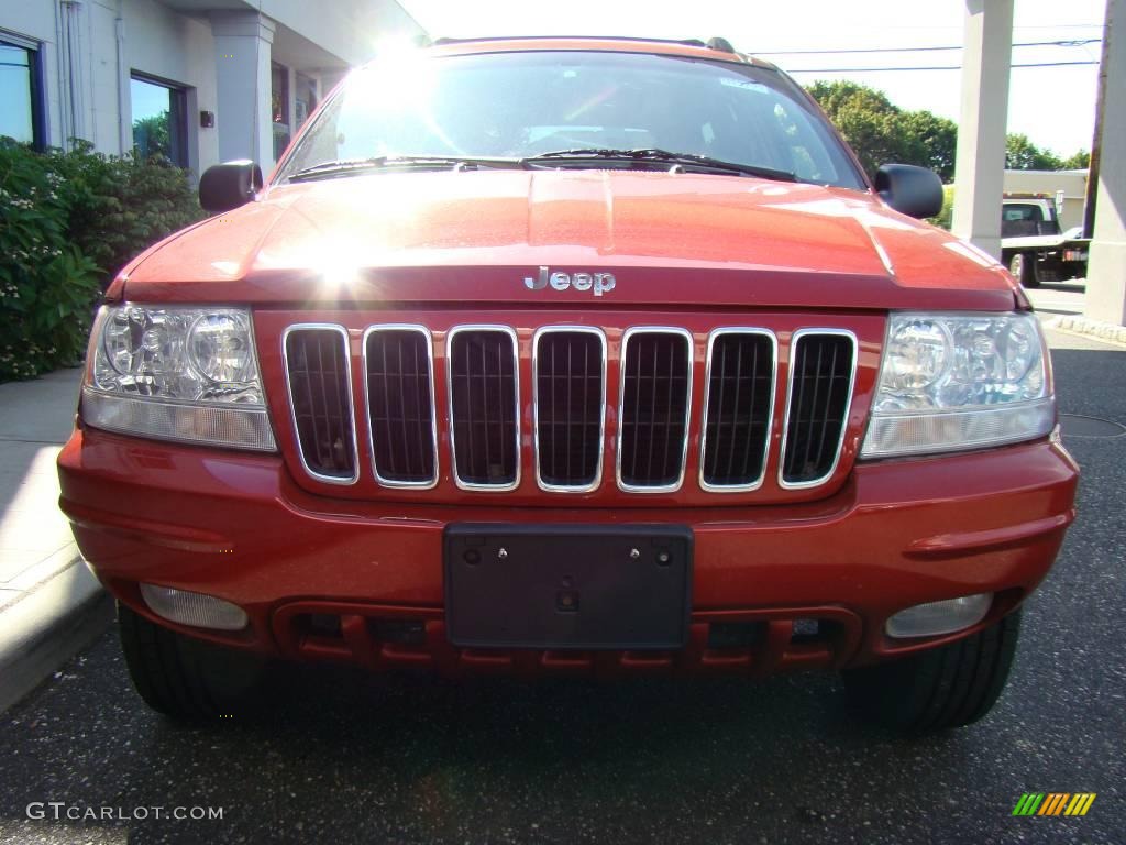 2002 Grand Cherokee Limited 4x4 - Inferno Red Tinted Pearlcoat / Sandstone photo #3