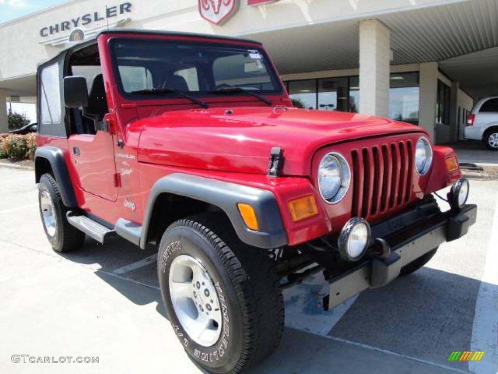 2000 Wrangler Sport 4x4 - Flame Red / Agate photo #1