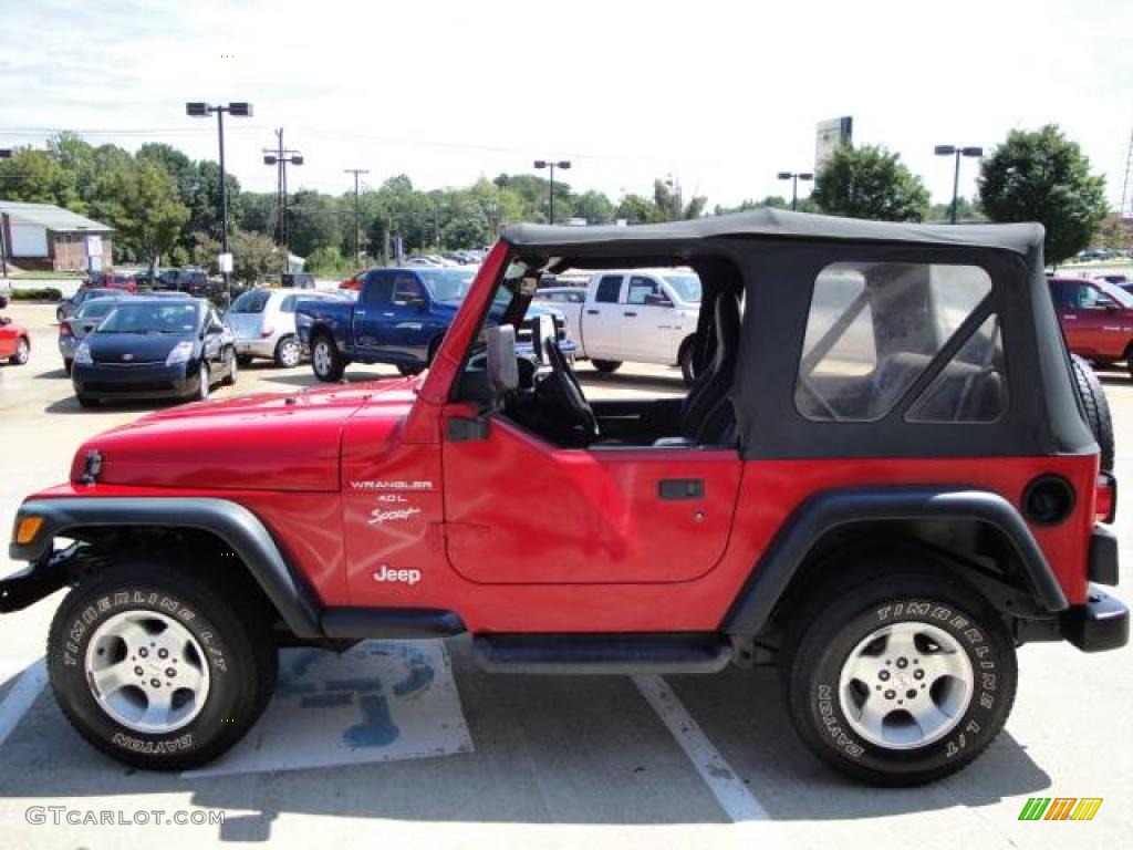 2000 Wrangler Sport 4x4 - Flame Red / Agate photo #6