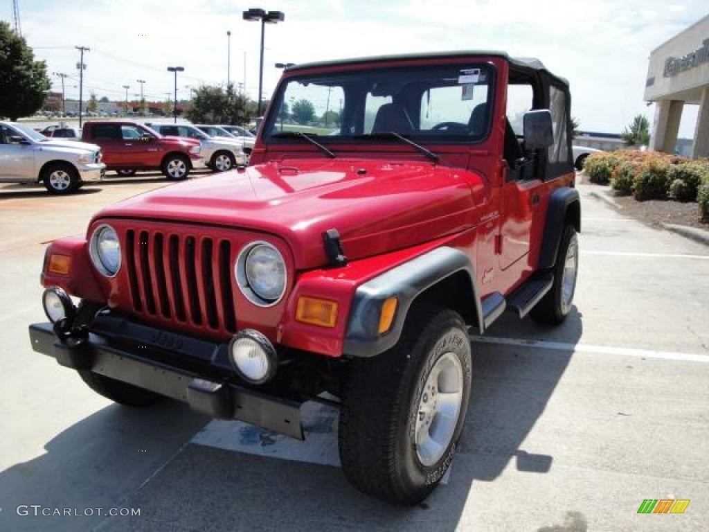 2000 Wrangler Sport 4x4 - Flame Red / Agate photo #7
