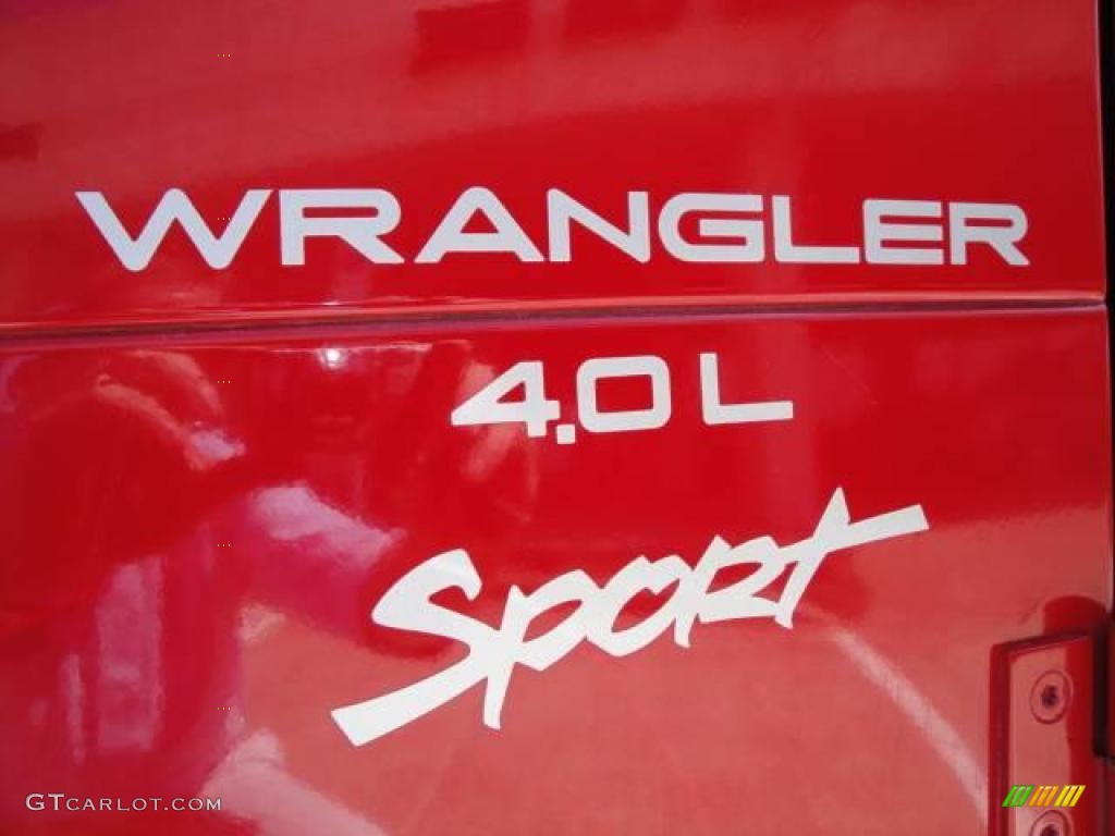 2000 Wrangler Sport 4x4 - Flame Red / Agate photo #24