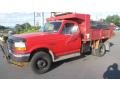1993 Red Ford F Super Duty Utility Snow Removal Truck  photo #1