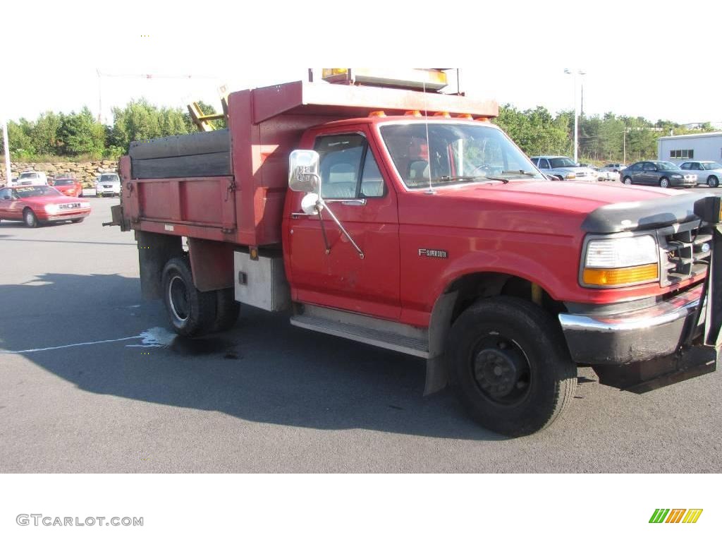 1993 F Super Duty Utility Snow Removal Truck - Red / Flint Grey photo #4