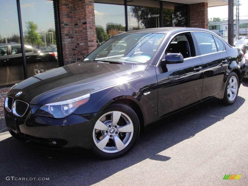 2007 5 Series 525i Sedan - Jet Black / Black photo #1