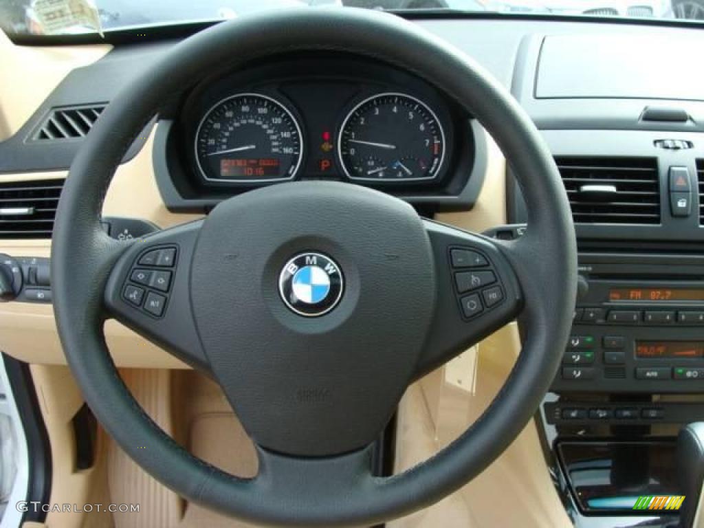 2007 X3 3.0si - Alpine White / Sand Beige photo #13