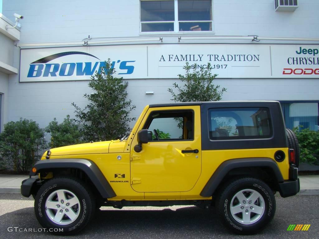 2008 Wrangler X 4x4 - Detonator Yellow / Dark Slate Gray/Medium Slate Gray photo #1