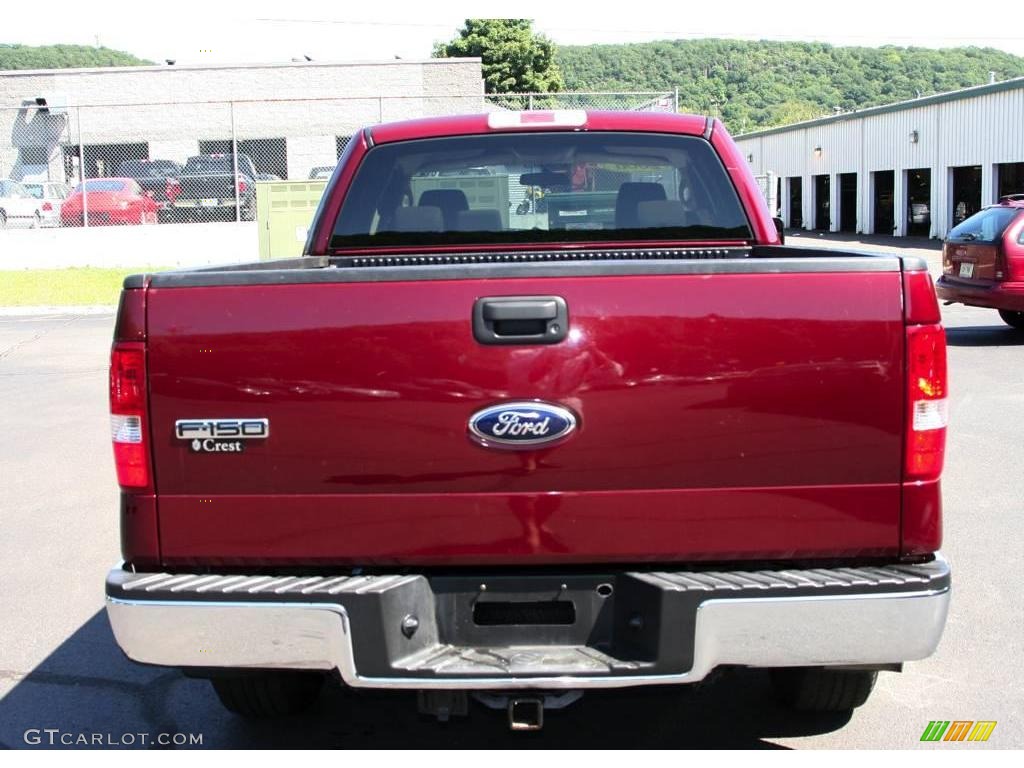 2006 F150 XLT SuperCab 4x4 - Dark Toreador Red Metallic / Tan photo #6