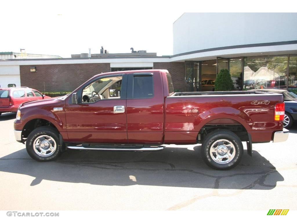 2006 F150 XLT SuperCab 4x4 - Dark Toreador Red Metallic / Tan photo #9