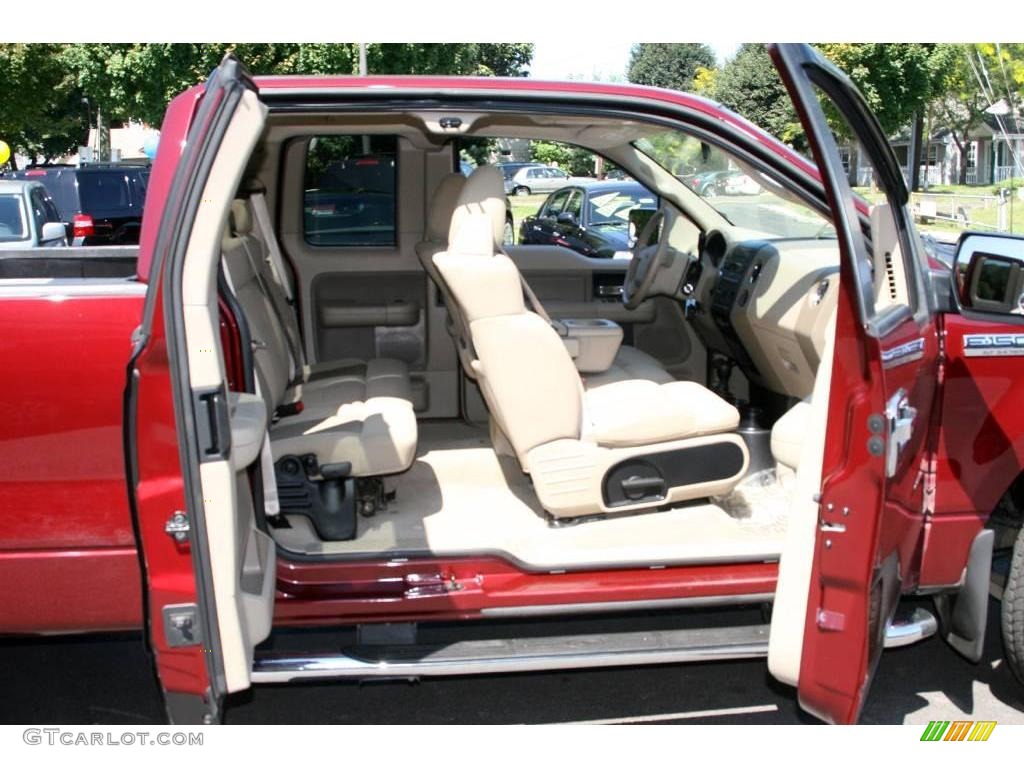 2006 F150 XLT SuperCab 4x4 - Dark Toreador Red Metallic / Tan photo #14