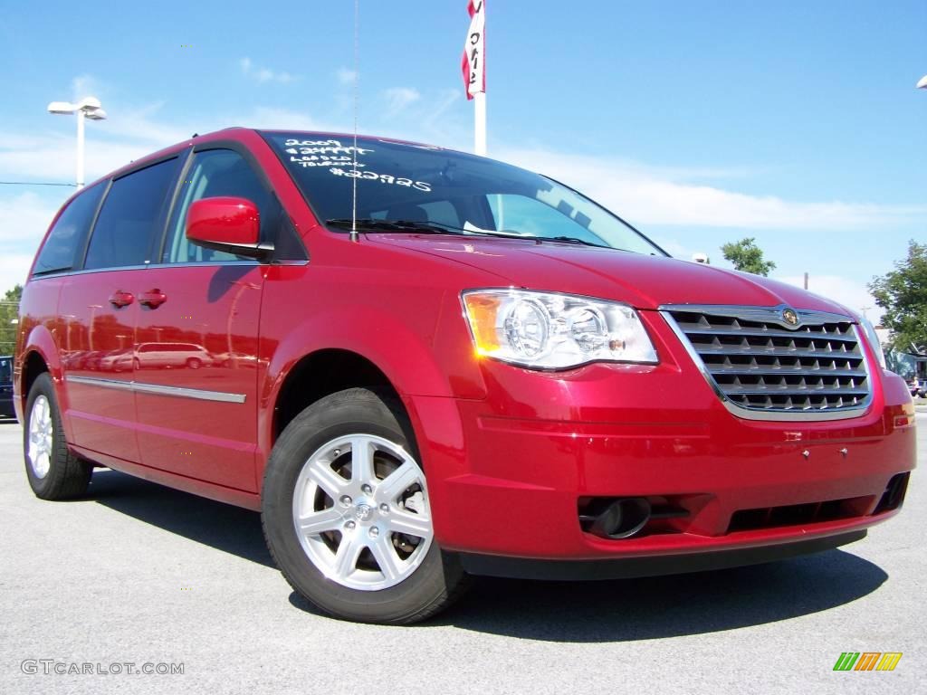 2009 Town & Country Touring - Inferno Red Crystal Pearl / Medium Slate Gray/Light Shale photo #1