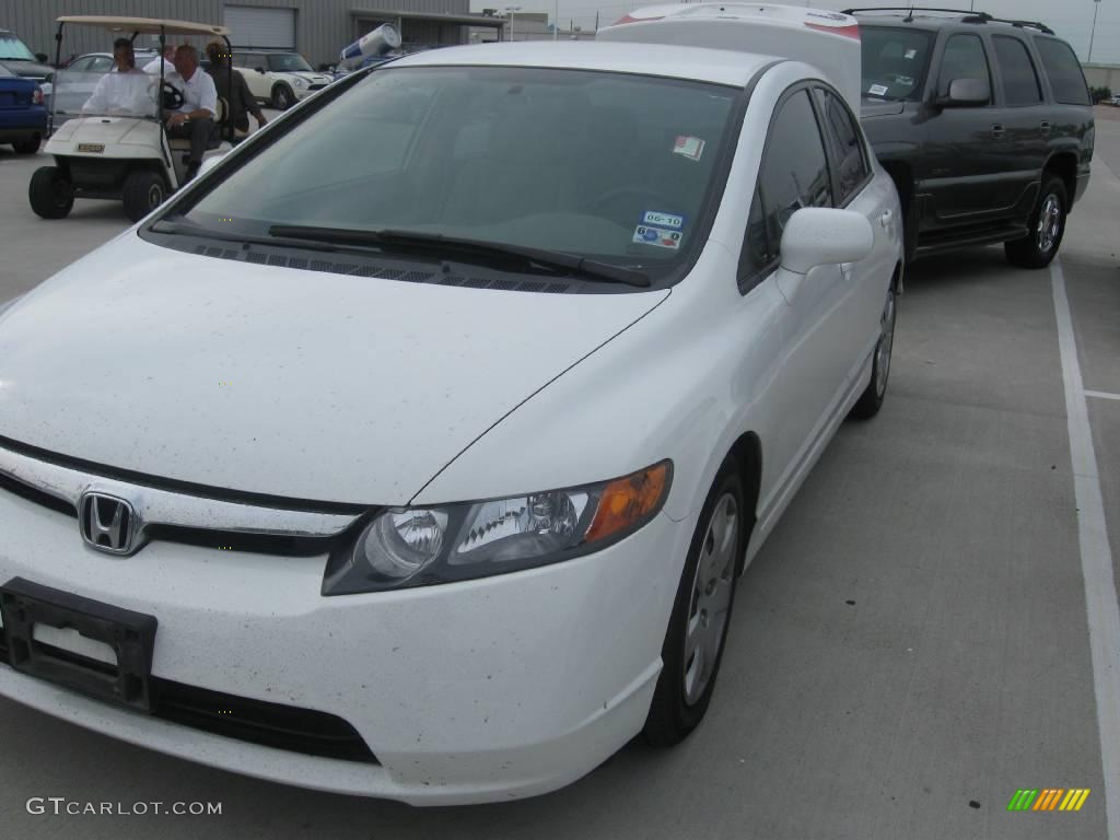 2007 Civic LX Sedan - Taffeta White / Gray photo #1