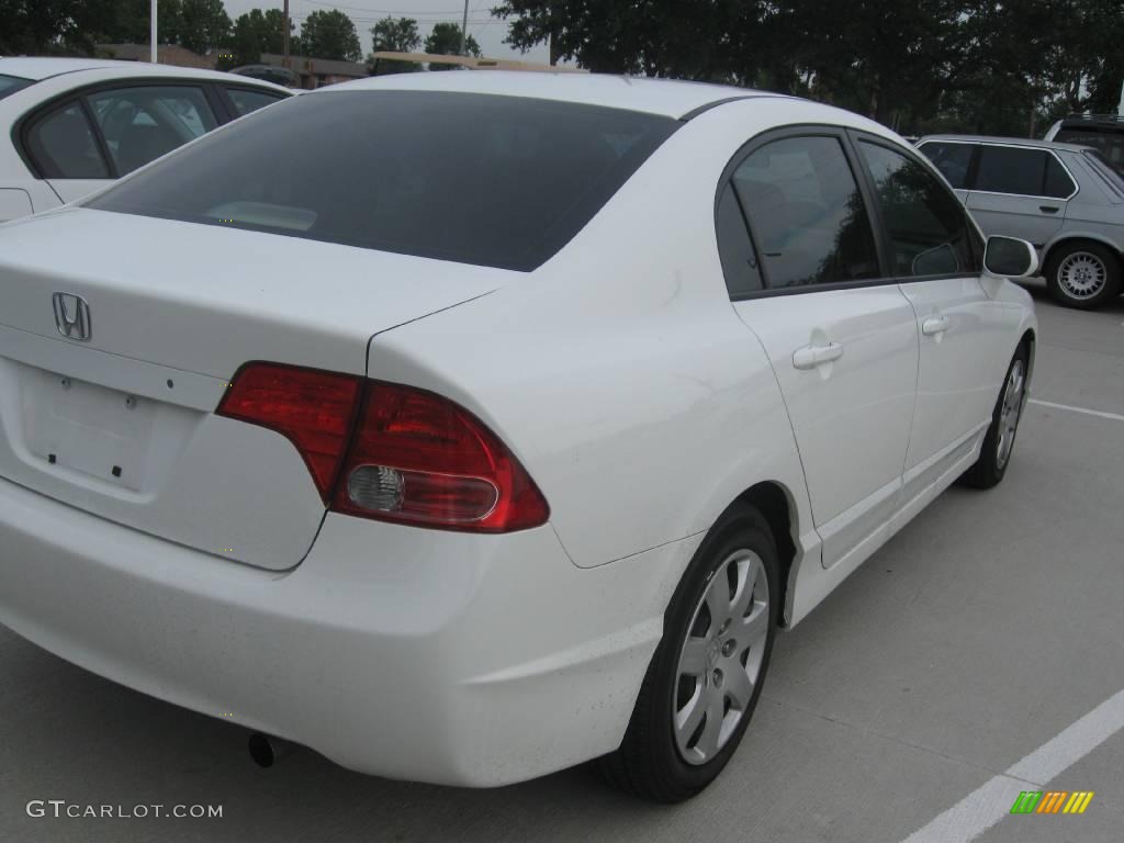 2007 Civic LX Sedan - Taffeta White / Gray photo #4
